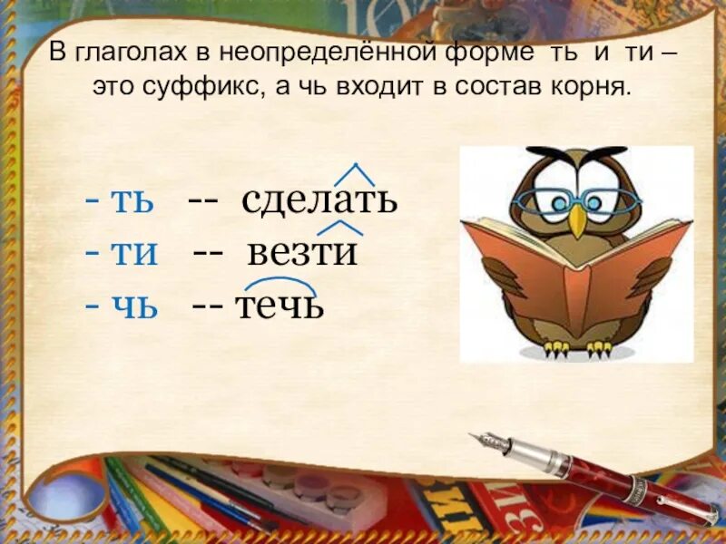 Какие окончания у неопределенной формы. Глаголы с суффиксом чь. Окончания глаголов в неопределенной форме. Суффиксы глаголов неопределенной формы. Суффикс в глаголе неопределенной формы.