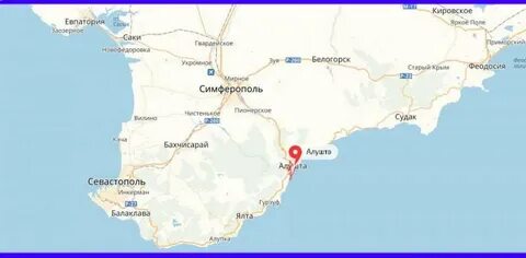 Феодосия алушта расстояние на машине
