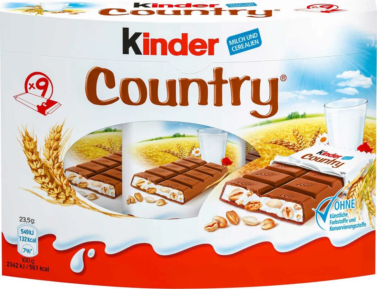 Kinder sind. Kinder Country со злаками. Киндер Кантри 23,5. Киндер Кантри набор. Шоколад kinder Country.