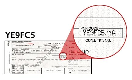 Booking reference number