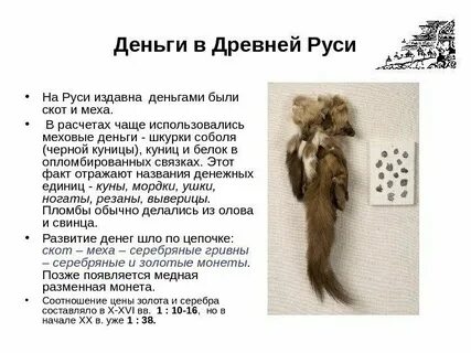 Раньше функцию денег выполняли зерно и пушнина