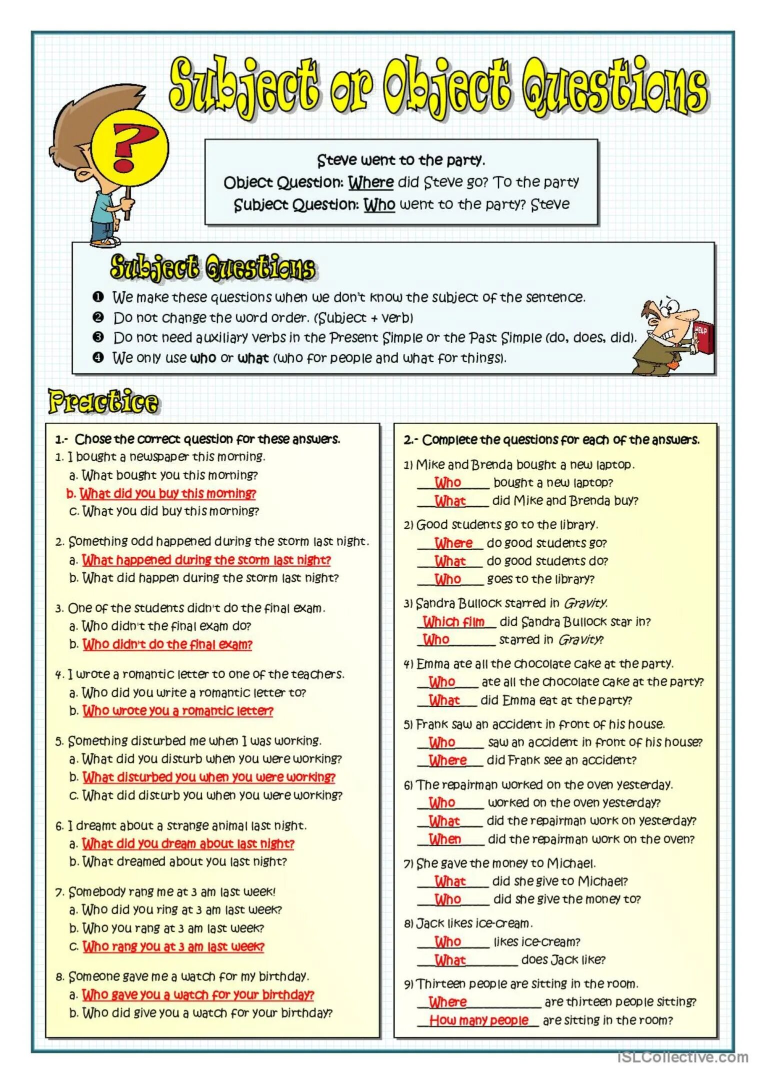 Make these questions. Questions to the subject worksheets. subject questions worksheets. вопросы к subject и object. subject questions present simple упражнения.