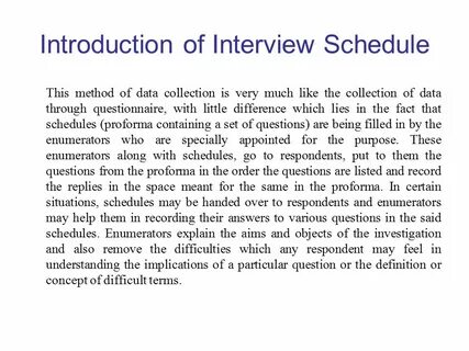 Interviews example