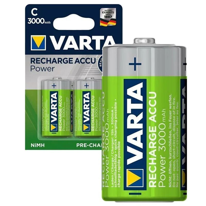 Varta c. Аккумуляторные батарейки hr14. аккумуляторная батарейка varta 56706.101.402 bl2 r6 2100 mah. батарейки varta accu aaa 2шт. аккумулятор r03 aaa bl2 ni-mh r2u 800mah.
