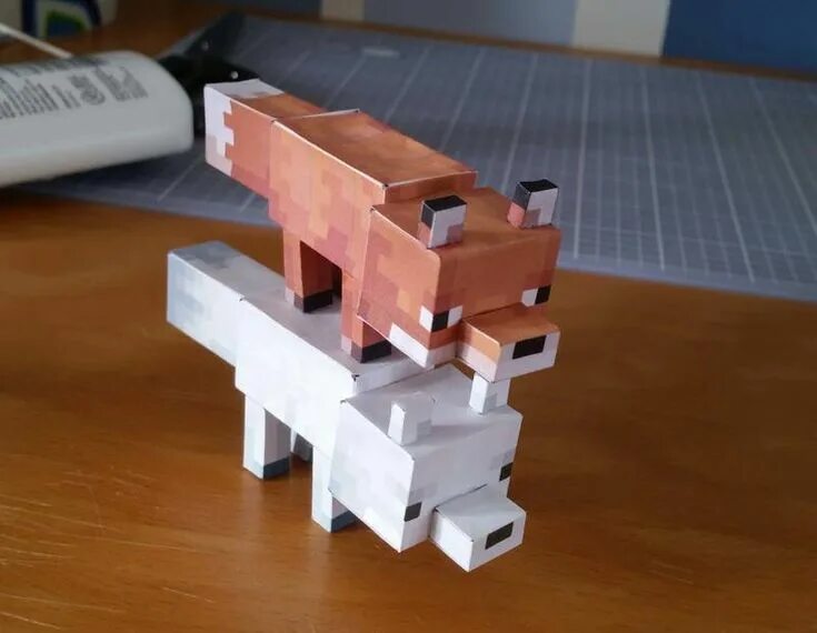 Схемы из бумаги лис из майнкрафта Вироби з паперу майнкрафт схеми тварин Paper animals, Princess paper dolls, Pa