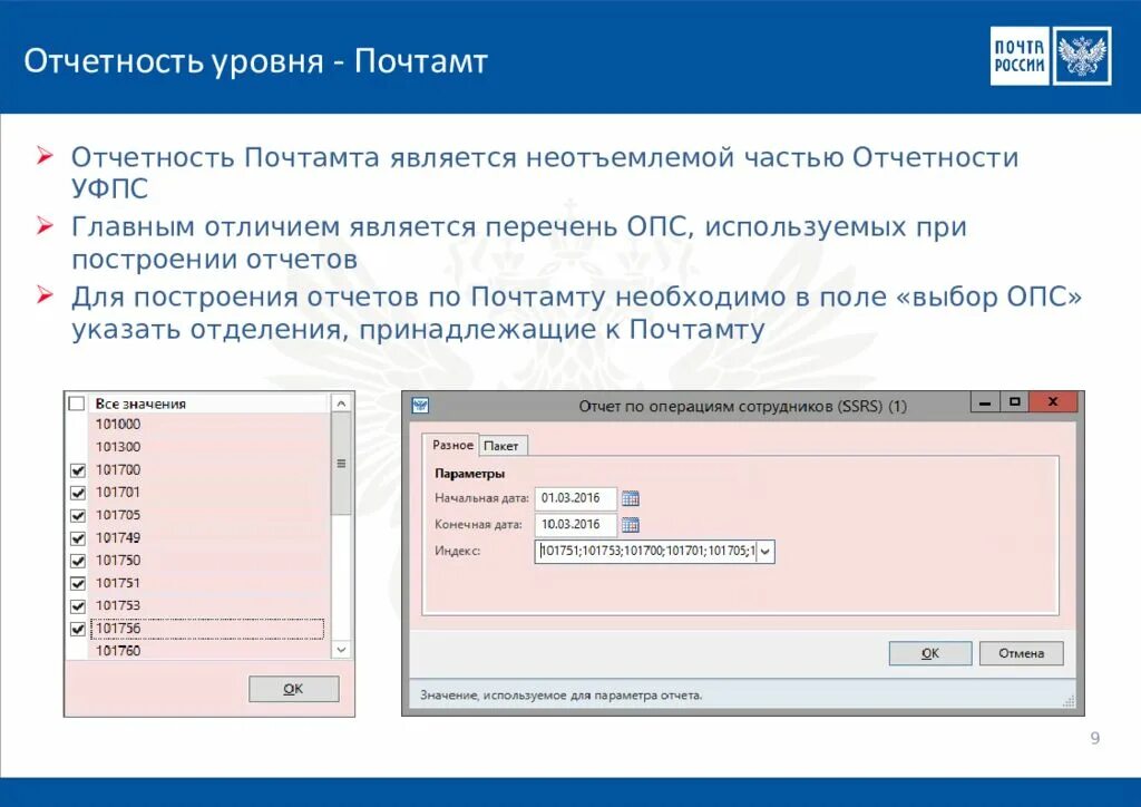 Отчетность объекта почтовой связи. Прием заказного письма в ЕАС ОПС. Основной отчетный документ ОПС. УФПС расшифровка.