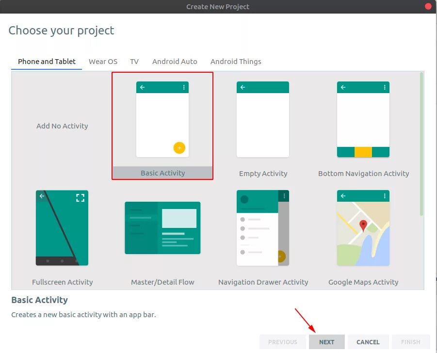 Choose the project