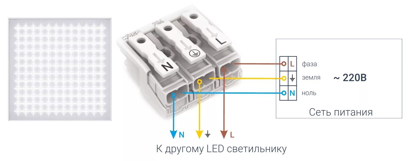 Lctws005 как подключить. Схема подключения линейных светодиодных светильников 220в. Схема подключения диодного светильника. Схема подключения светодиодного светильника к 220. Схема подключения светодиодного светильника к 220 с выключателем.