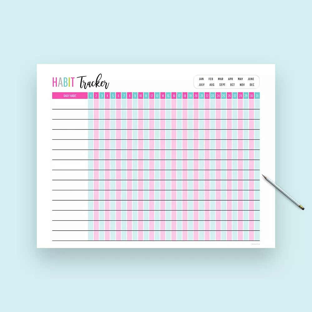 Done a simple habit tracker. Habit tracker print. хэбитс трекер. habit tracker a4. monthly habit tracker.