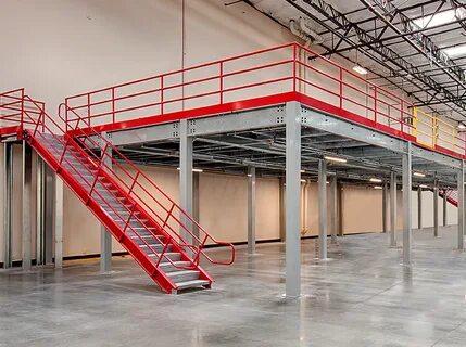 Steel mezzanine stairs