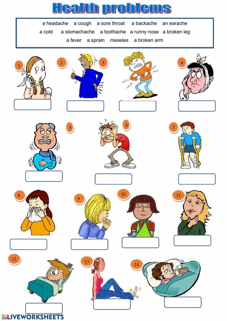 Упражнения на тему Health and illness. Health problems ESL. Health problems Worksheets. Health problems картинки. Interactive exercises