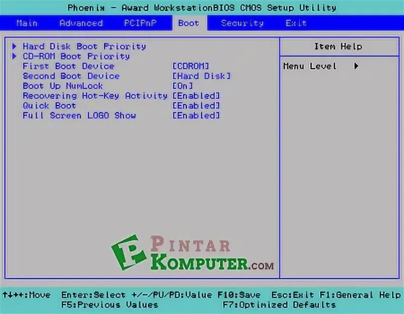 Hard disk boot priority. Boot from cd or dvd.