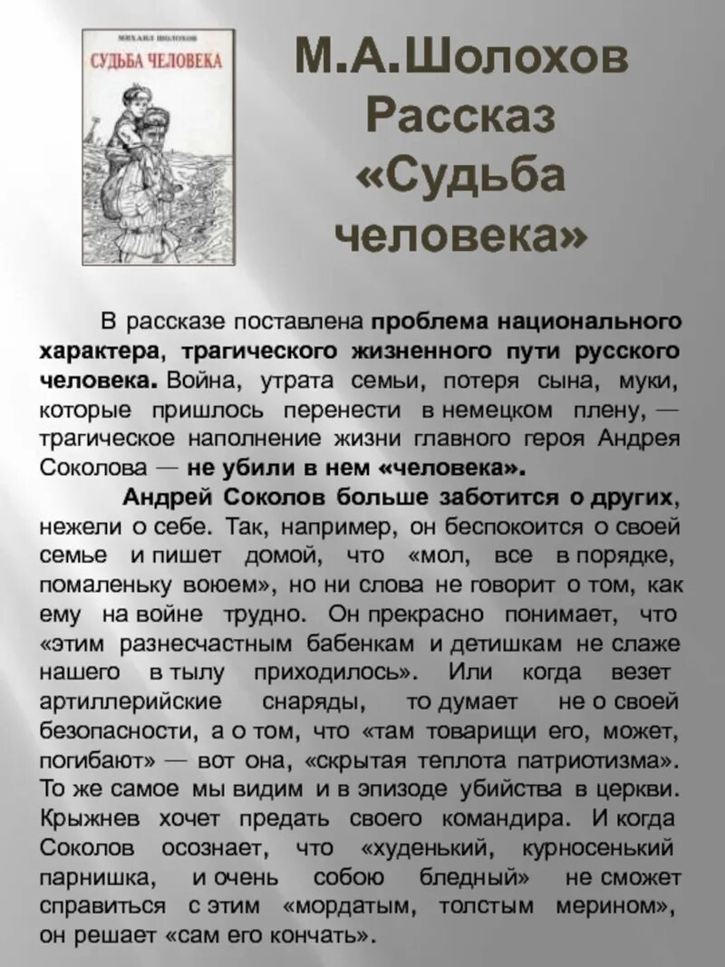 Можно ли считать андрея соколова героической. Рассказ Шолохова судьба человека. Рассказ судьба человека Шолохов. Сочинение по судьбе человека. Сочинение по рассказу судьба человека кратко.