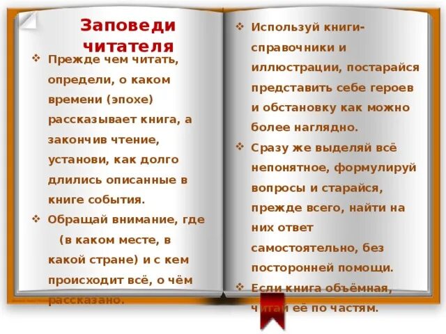 Заповеди читателя. Уголок внеклассного чтения в начальной школе. Уголок читателя в начальной школе. Памятка читателю. Дать советы читателю