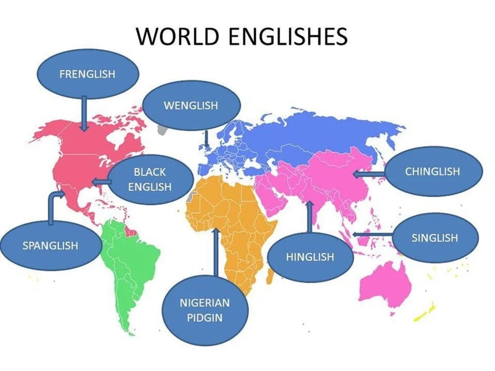 Мир на английском. World Englishes. Понятие World Englishes. Распространение английского языка в мире.