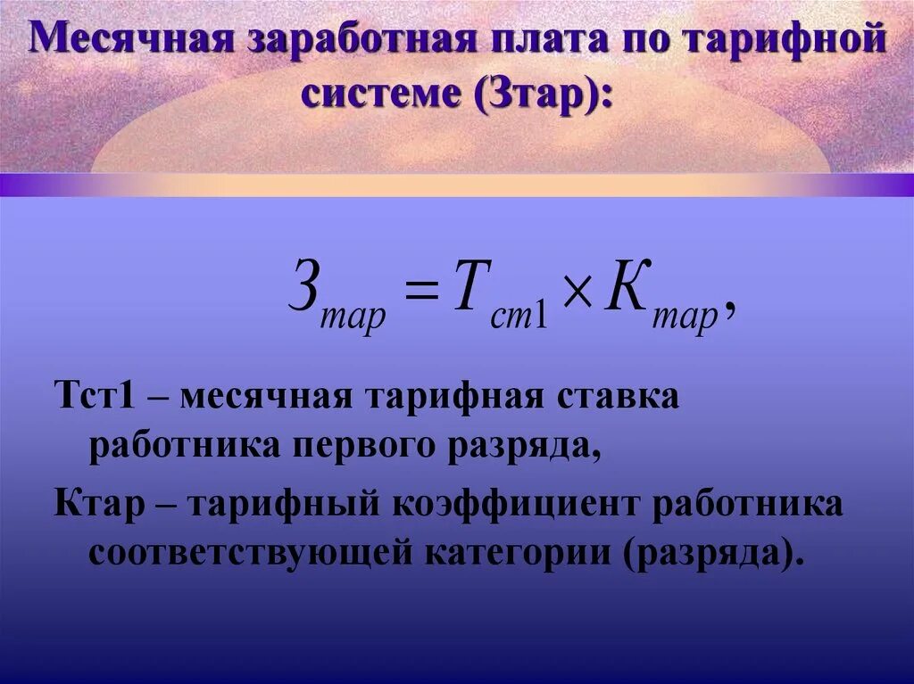 Заработная плата по тарифной ставке