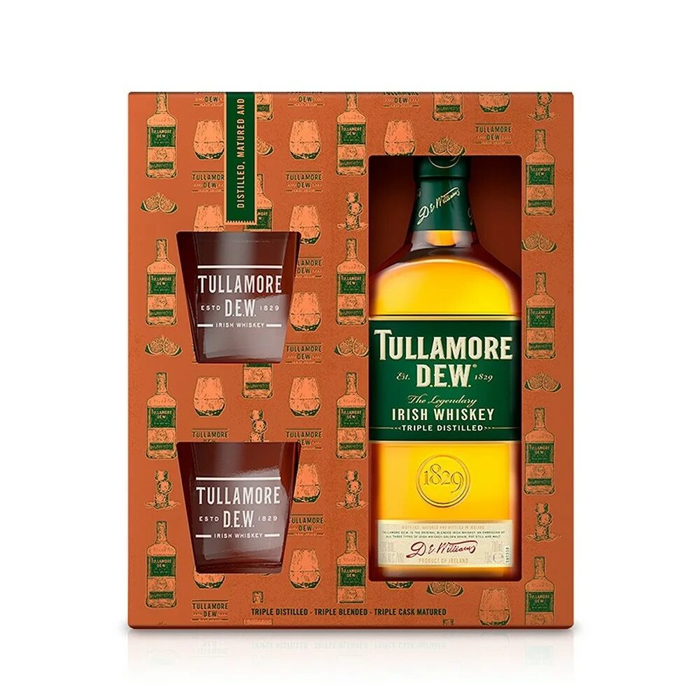 Виски Tullamore Dew 40% 0,7 л + 2 стакана. Виски ирландский Талмор Дью 40% 0.7л. Ирландский виски Тулламоре. Виски Талламор Дью 0.7. Tullamore dew 0.7 цена