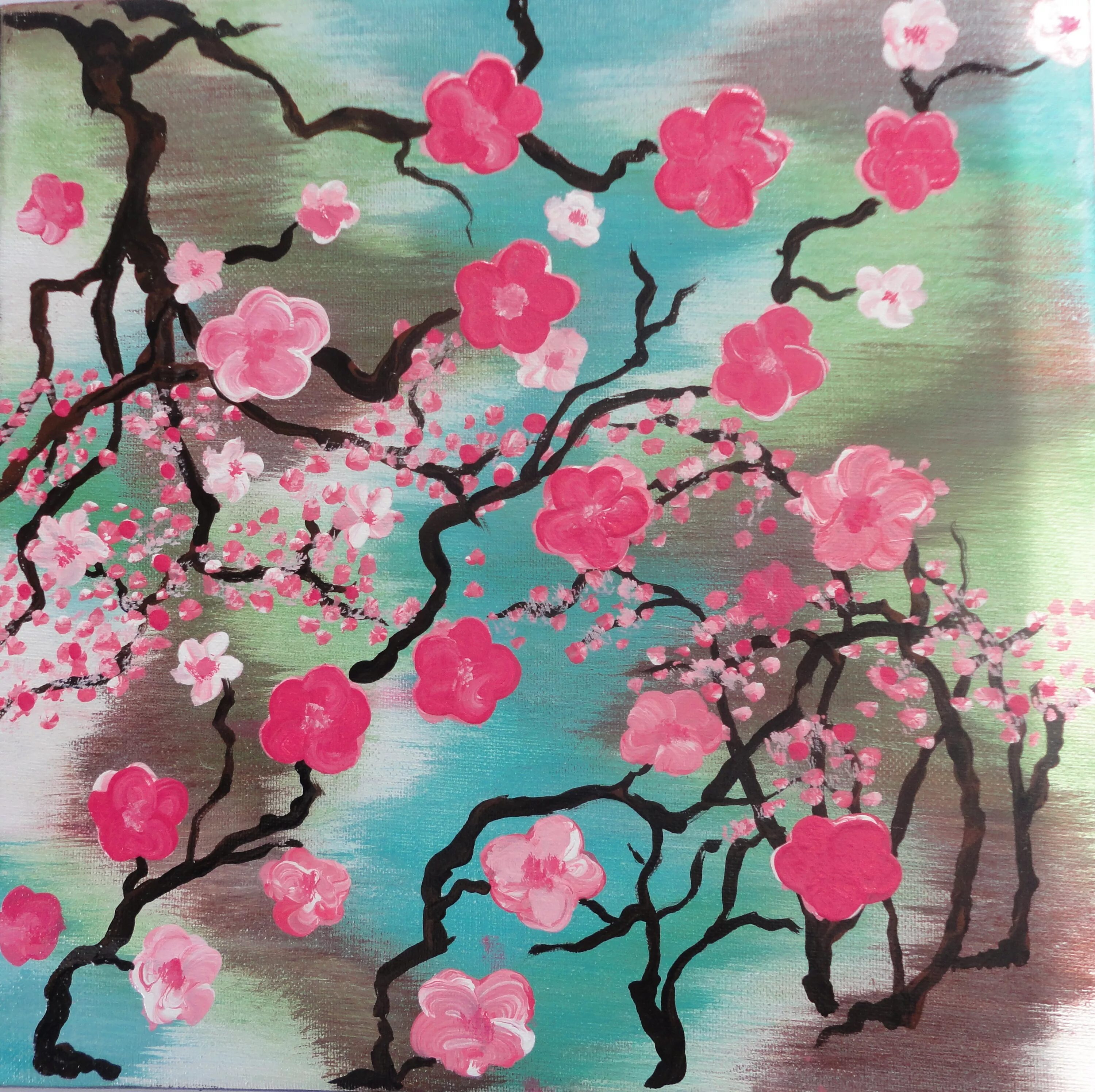 Изо сакура. «Коллективное панно. Праздник цветения вишни-Сакуры».. Ветка Сакуры живопись. Сакура рисунок. Цветущая Сакура живопись.