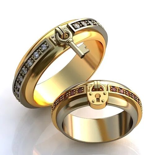 Her King and His Queen Crown Gold Plated Stainless Steel Couples Rings Wedding r