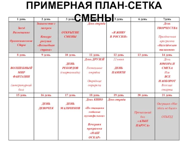 Лагерная сетка на 21 день. План сетка отряда на июнь. План сетка на июнь лагерь. План сетка отряда в лагере. План сетка лагерных мероприятий.