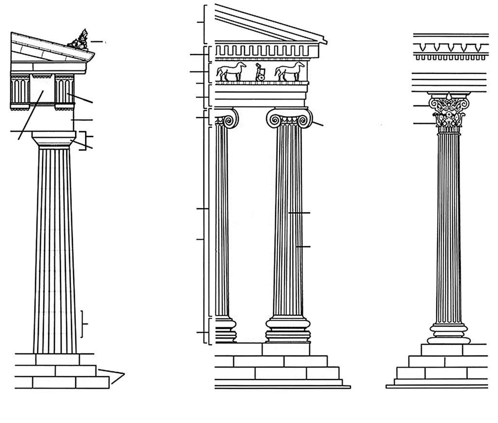 Дорический ордер древней Греции. Дорический ионический и Коринфский ордера. Дорический ордер колонна Греция. Архитектурные ордера древней Греции.