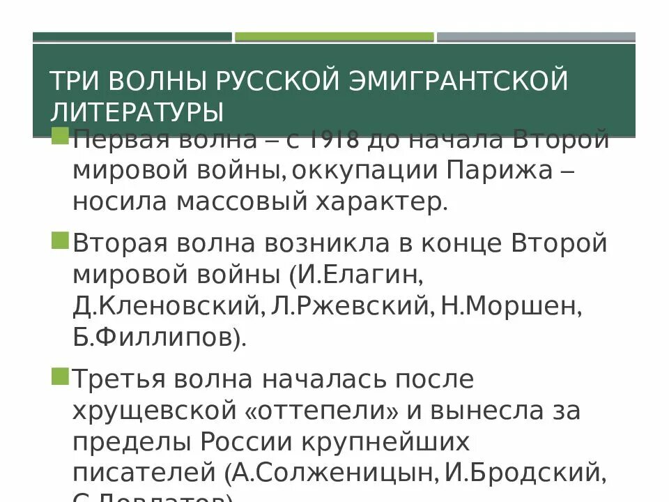 3 Волны эмиграции русской литературы. Три волны эмиграции литературы русского зарубежья. Три волны русской эмиграции в литературе. Литература русского зарубежья волна-3.