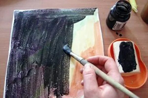 Как сделать черную гуашь
