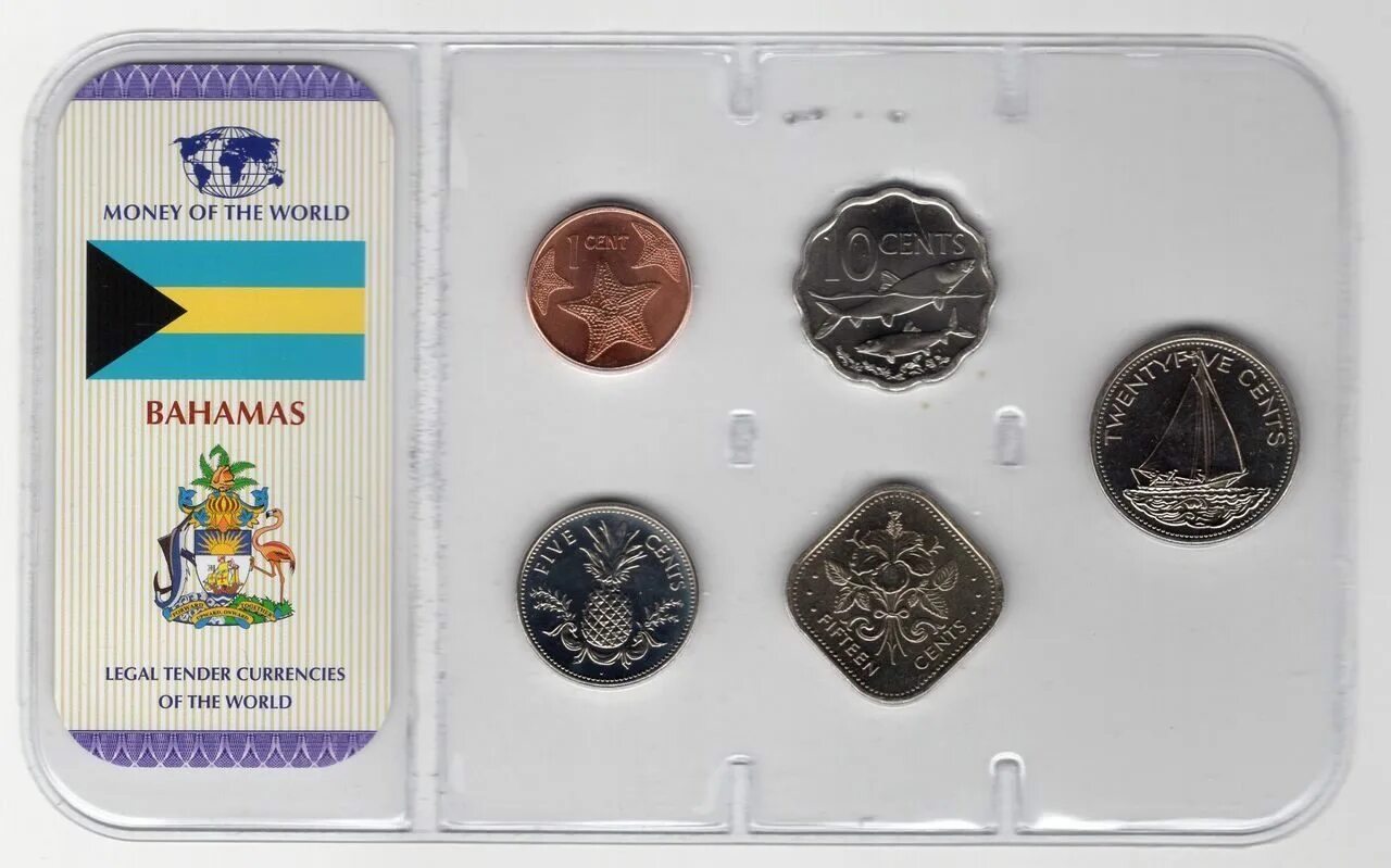 Ворлд монету. Монеты Багамские острова набор. Bahamas монеты. Монеты и банкноты Багамы. Набор для коллекционеров 1992 года.