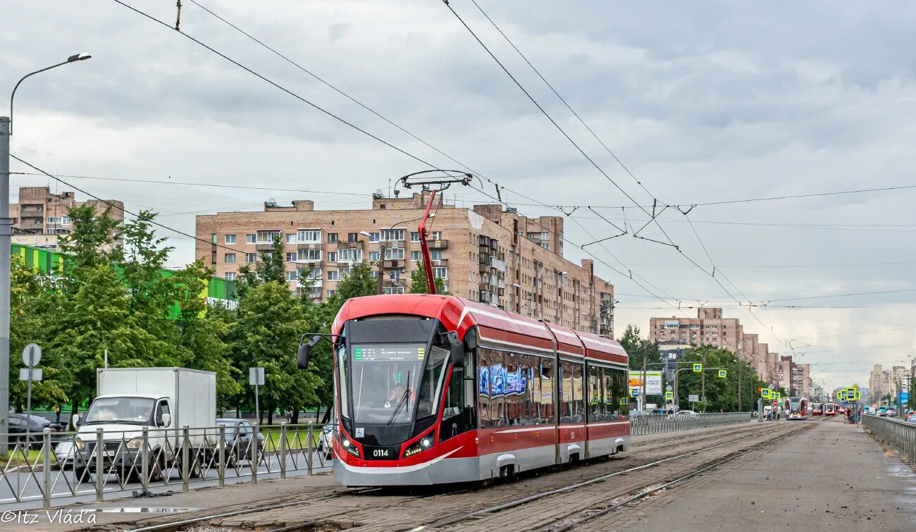 71-931м Витязь-м СПБ. 71-931m “Vityaz-m” Питер. Санкт-Петербургский трамвай новый Витязь м. 71-931ам.