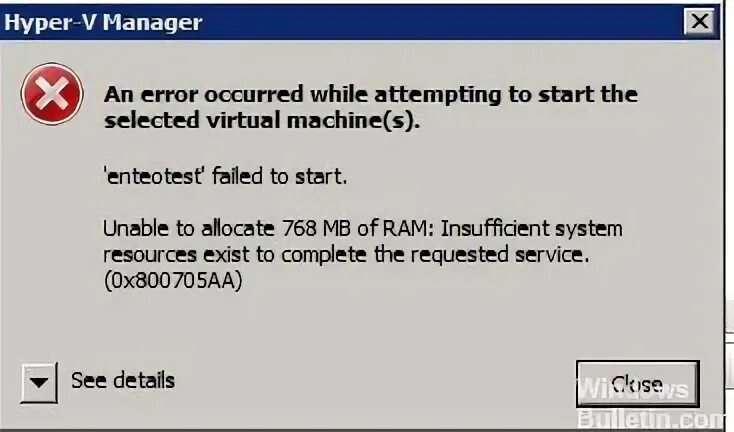 An error occurred while attempting