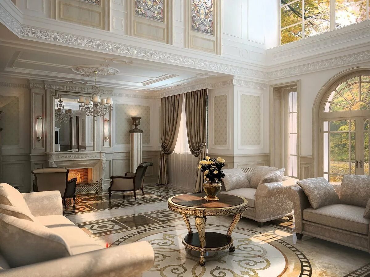 Роскошный второй. Интерьер особняка в классическом стиле. Дворец - luxury antonovich design. Шикарный интерьер гостиной. Холл с лестницей.