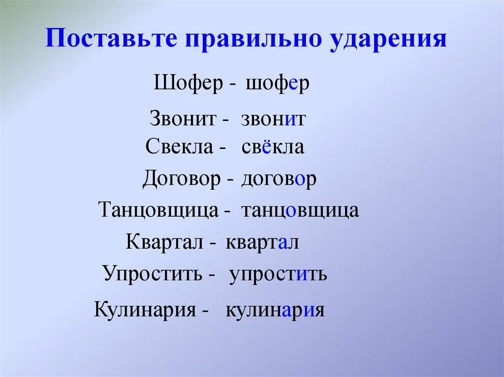 Шофер правильное ударение