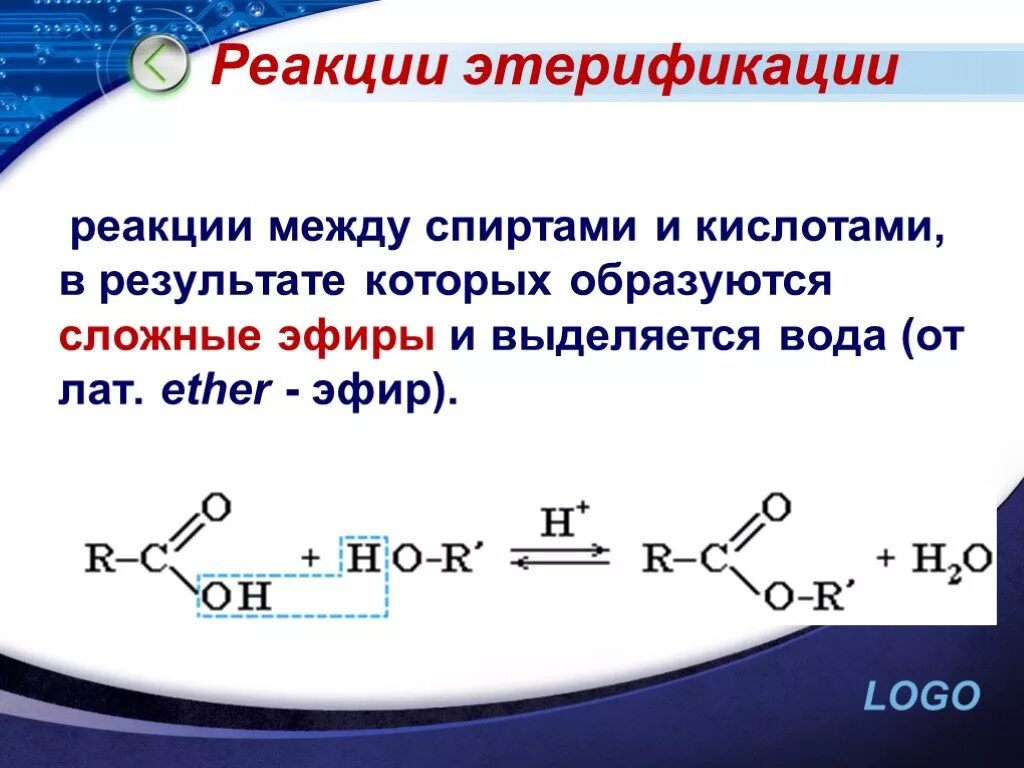 Реакция этерификации спиртов. 3 Реакция этерификации спиртов серной кислотой. Этерификация карбоновых кислот. Реакция этерификации сложных эфиров. Сложные эфиры гидролиз сложных эфиров презентация