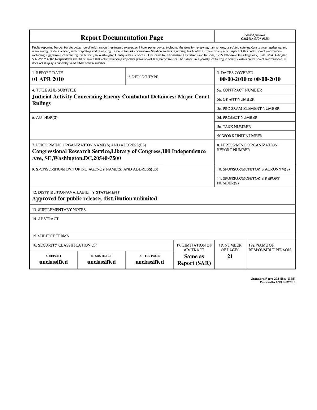 Classification report