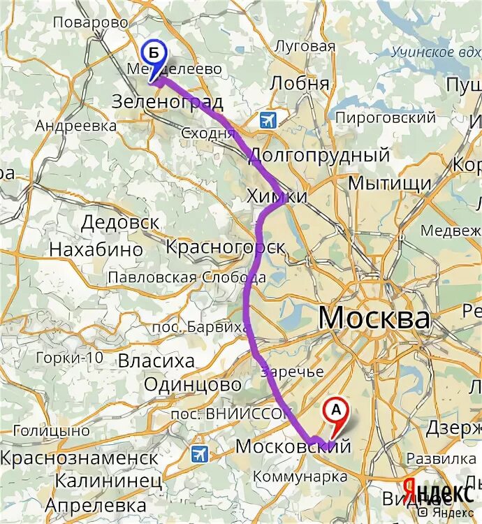 Карта голицыно московской