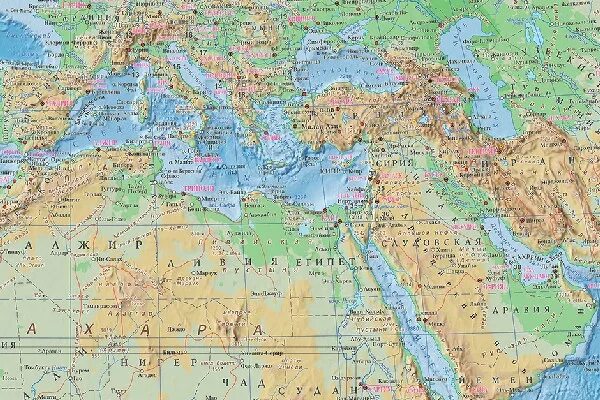 Географическая карта ближнего Востока. Физическая карта ближнего Востока. Физическая карта Юго Западной Азии. Карта ближнего Востока со странами крупно.
