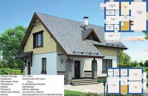 Проекты из газоблока 8 на 8