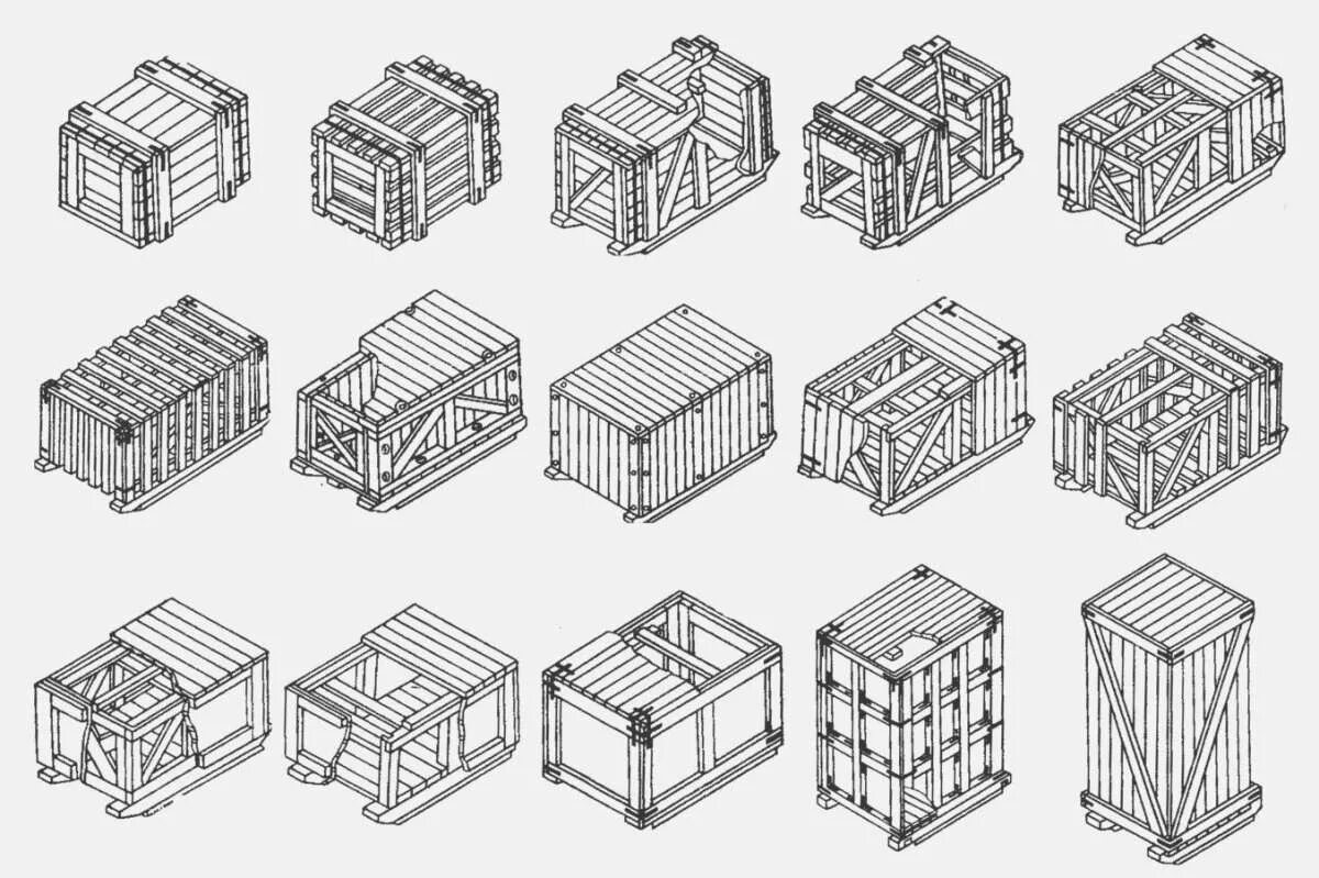 Сборки виду 2. Ящики ГОСТ 10198-91. Ящик дощатый ГОСТ 2991.
