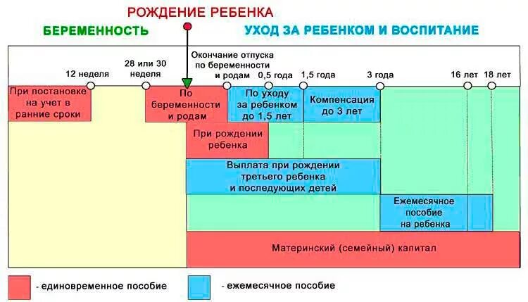 Размер отпуска по беременности и родам. Декретные пособия. Срок пособий на ребенка при рождении. Сколько платят декретные.