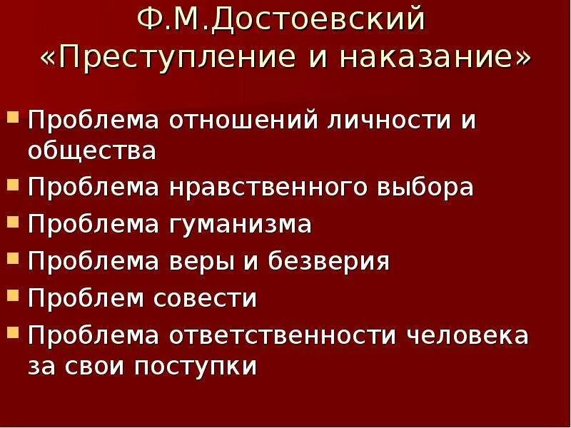 Преступление и наказание проблема выбора