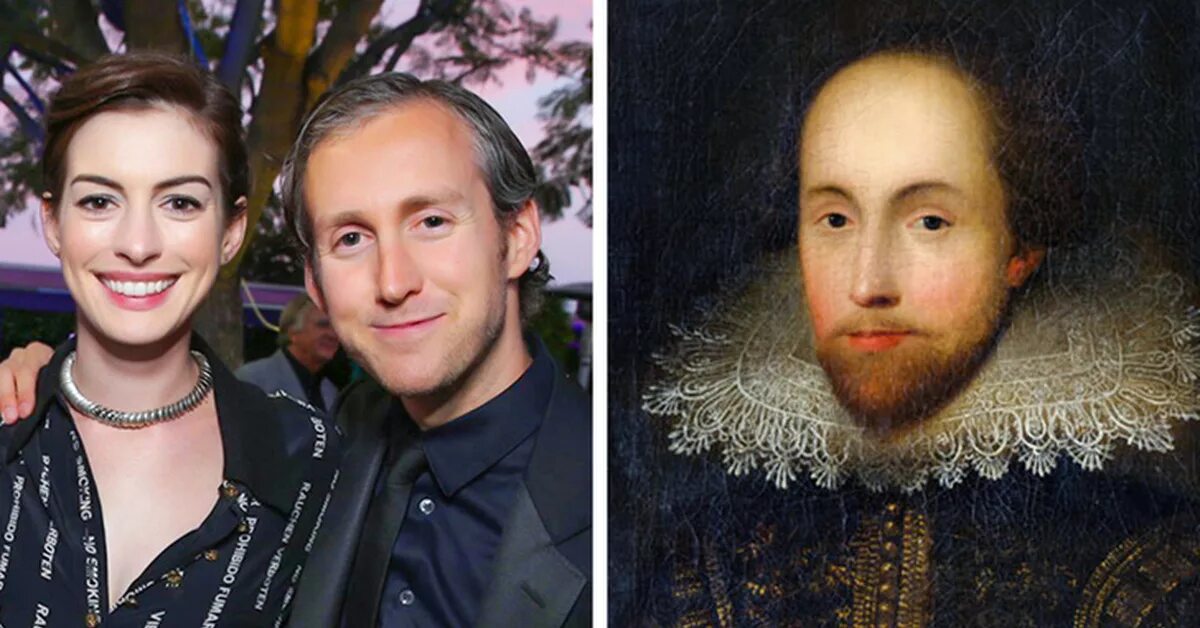 Муж похож. Муж Энн Хэтэуэй и Шекспир. Энн Хэтэуэй жена Уильяма Шекспира. Энн Хэтэуэй и муж похож на Шекспира. Эн Хэттуэй и муж Шэкспир.