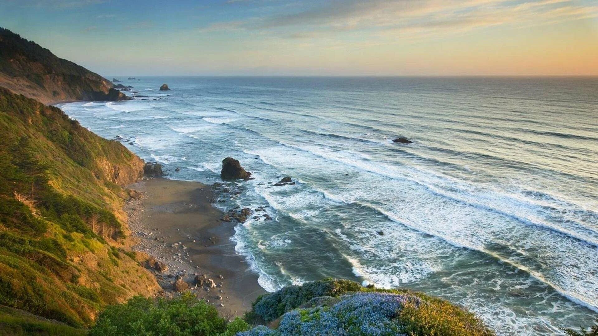Тихий океан и Атлантический океан. Калифорния тихий океан. Мыс Калифорния. Тихоокеанское побережье Калифорнии.
