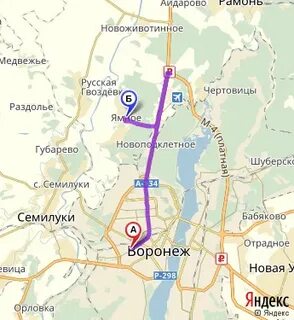 Ямное на карте воронежской