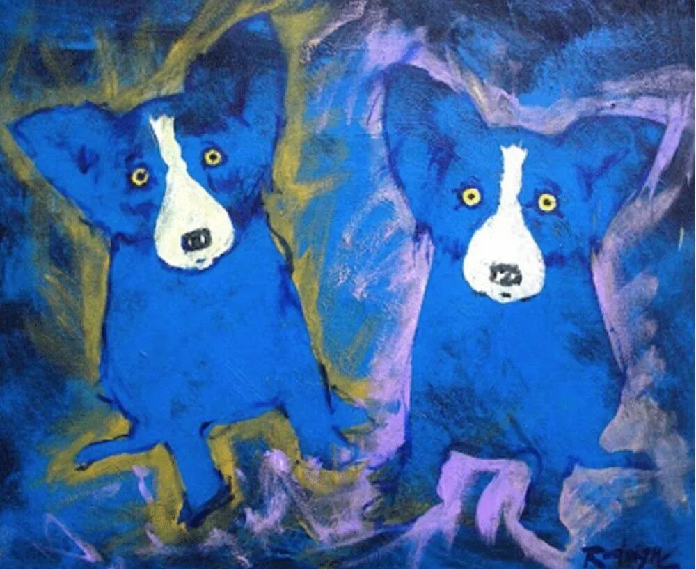 Глаза голубой собаки читать. Джордж Родригес синяя собака. Картина с синей собакой. Синяя собака иллюстрация. Темно синяя собака.
