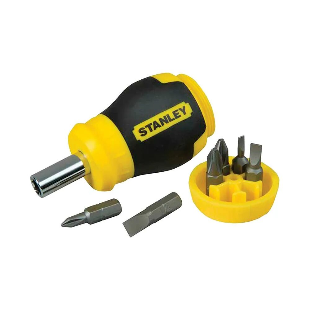 Маленький бит. Отвертка stanley 0-66-357. отвёртка со сменными битами stanley 66-344m. реверсивная отвертка stubby multibit stanley. набор отверток topex 39d504.