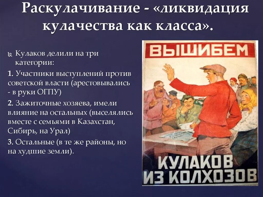 Почему россия выступала против. Коллективизация кулаки. Ликвидация кулачества как класса. Коллективизация раскулачивание. Коллективизация и раскулачивание в СССР.