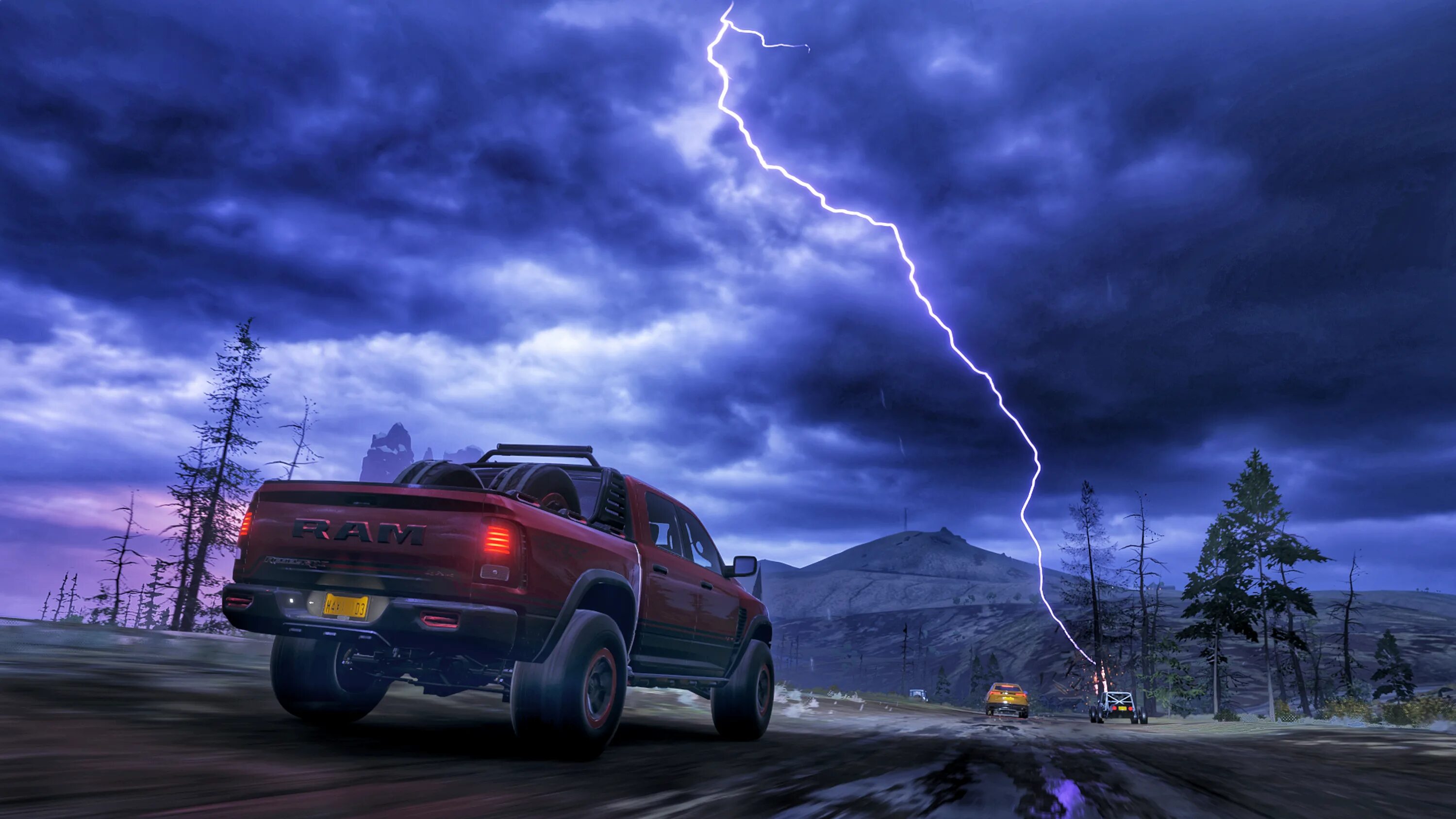 Forza Horizon 4 Пикапы. Гроза в автомобиле. Forza Horizon 5 dodge Ram. Обои гроза и машина на ПК.