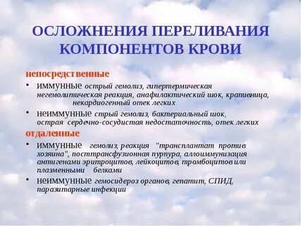Осложнения после гемотрансфузии