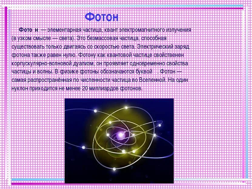 Как называется частица электромагнитного излучения. Фотон элементарная частица являющаяся квантом. фотон физика. квант света. квант излучения (фотон)..