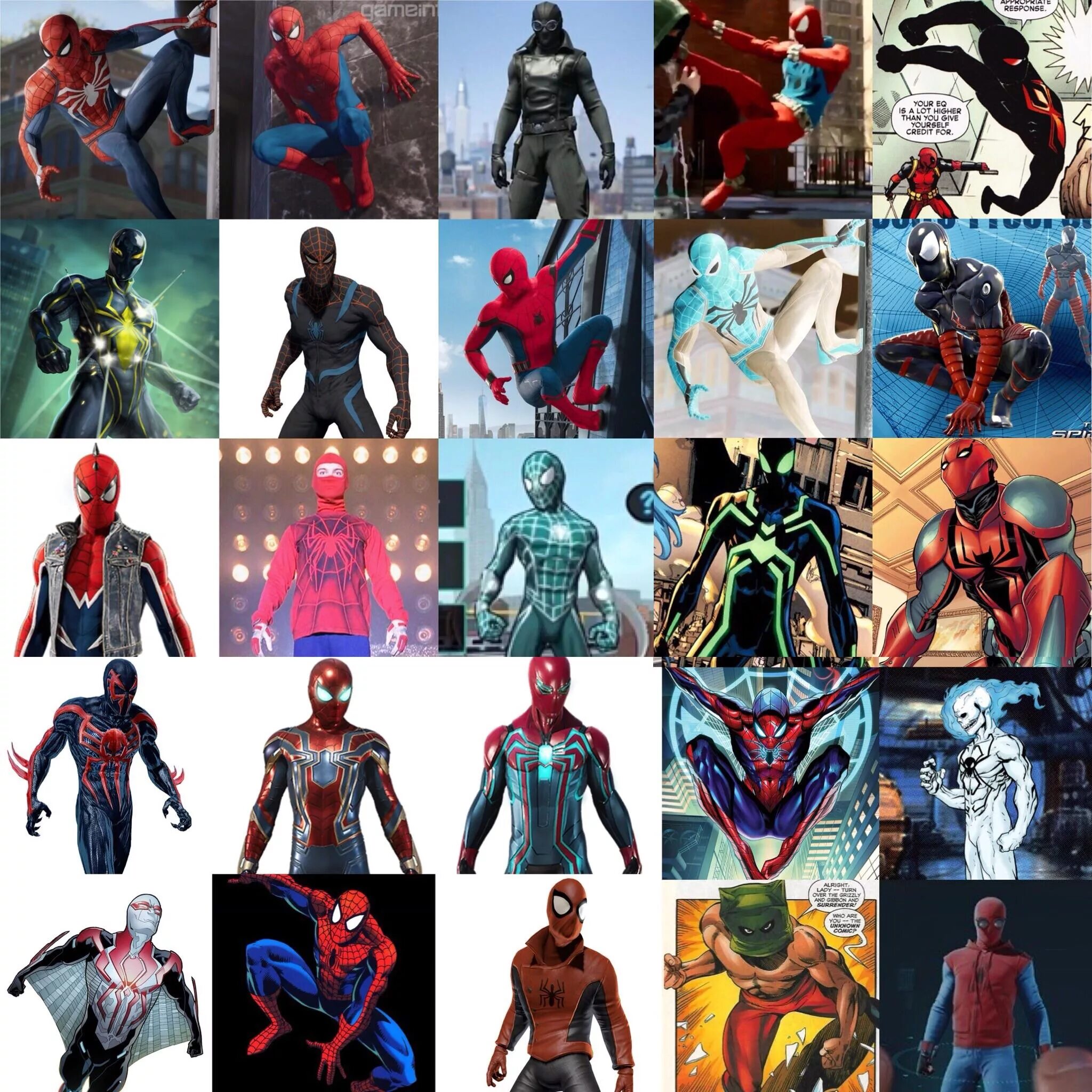 Все названия человека паука. Spider man ps4 Suit. Костюм человека паука. Человек паук игра костюмы. Костюмы человека паука из игр.